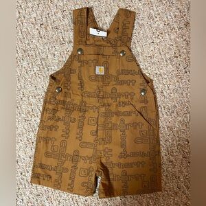 Carhartt Logo Print Kids Overalls in Brown